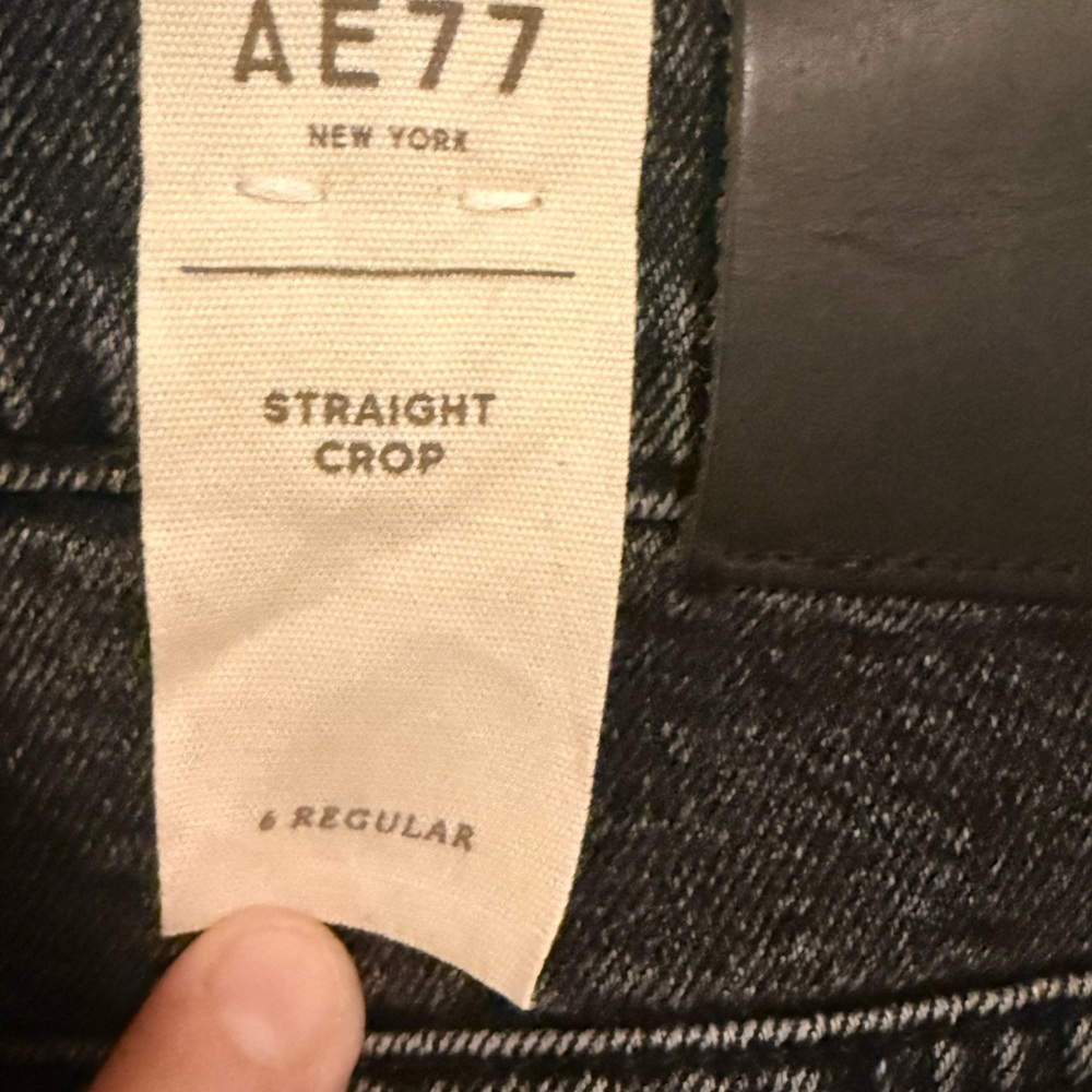 American Eagle AE77 Black straight crop Fit Jeans - Picture 4 of 6
